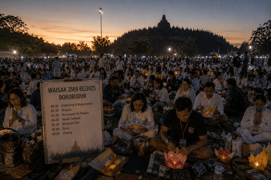 Waisak 31 Mei 2026 Borobudur Tinggal 15 Hari, Ribuan Lentera dan 56 Biksu Pejalan Kaki